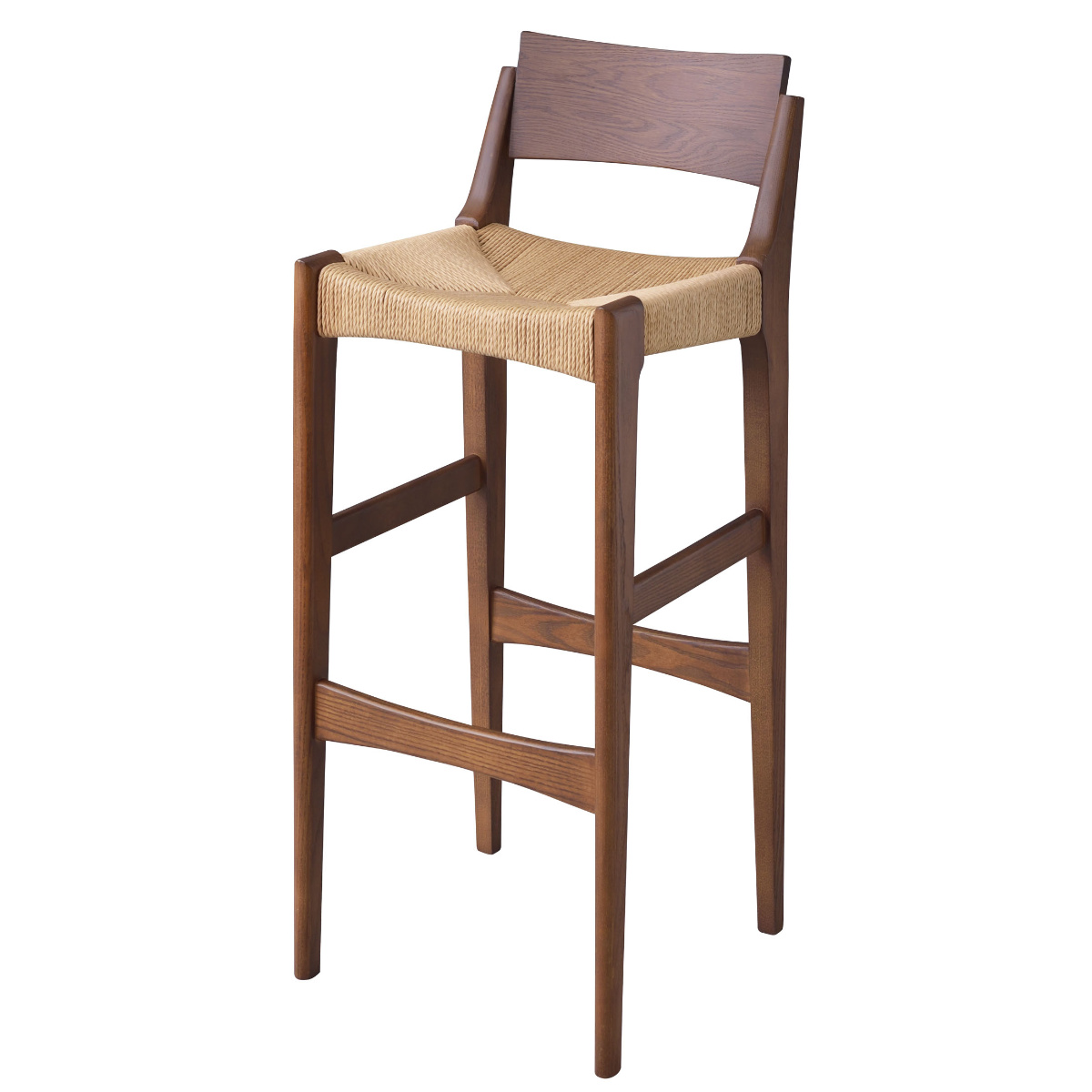 東谷 カウンターチェア 座面高70cm 天然木 （ ペーパーコード チェア