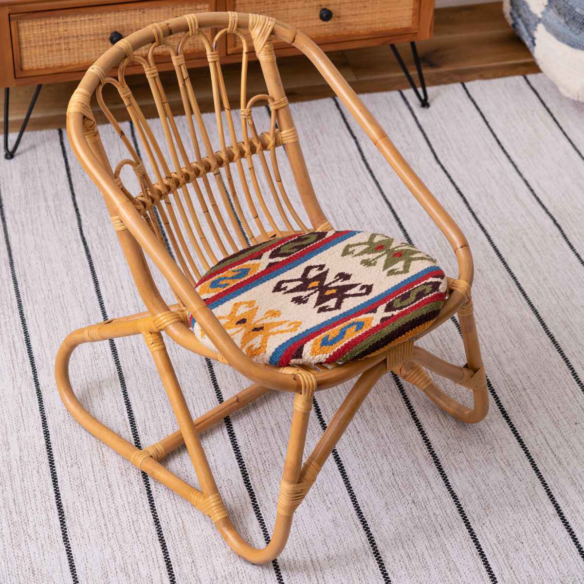 東谷 籐 ラタンチェア 軽量 座面高35cm 完成品 （ ラタン チェア 椅子