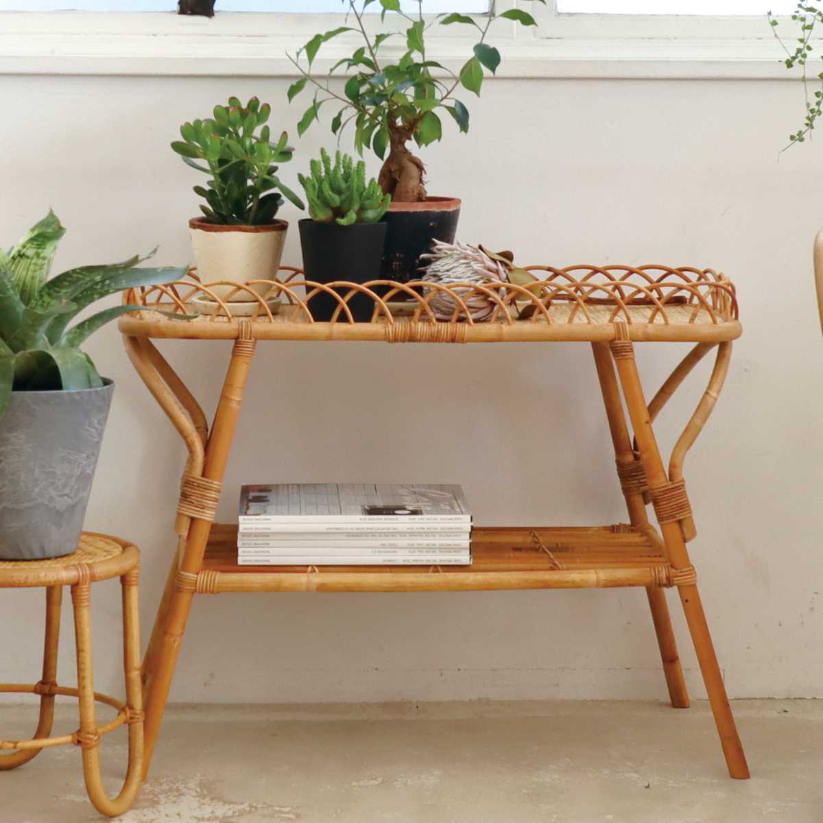 Creer JUGLAS コンソールテーブル ラタン 高さ60cm （ ユグラ 籐