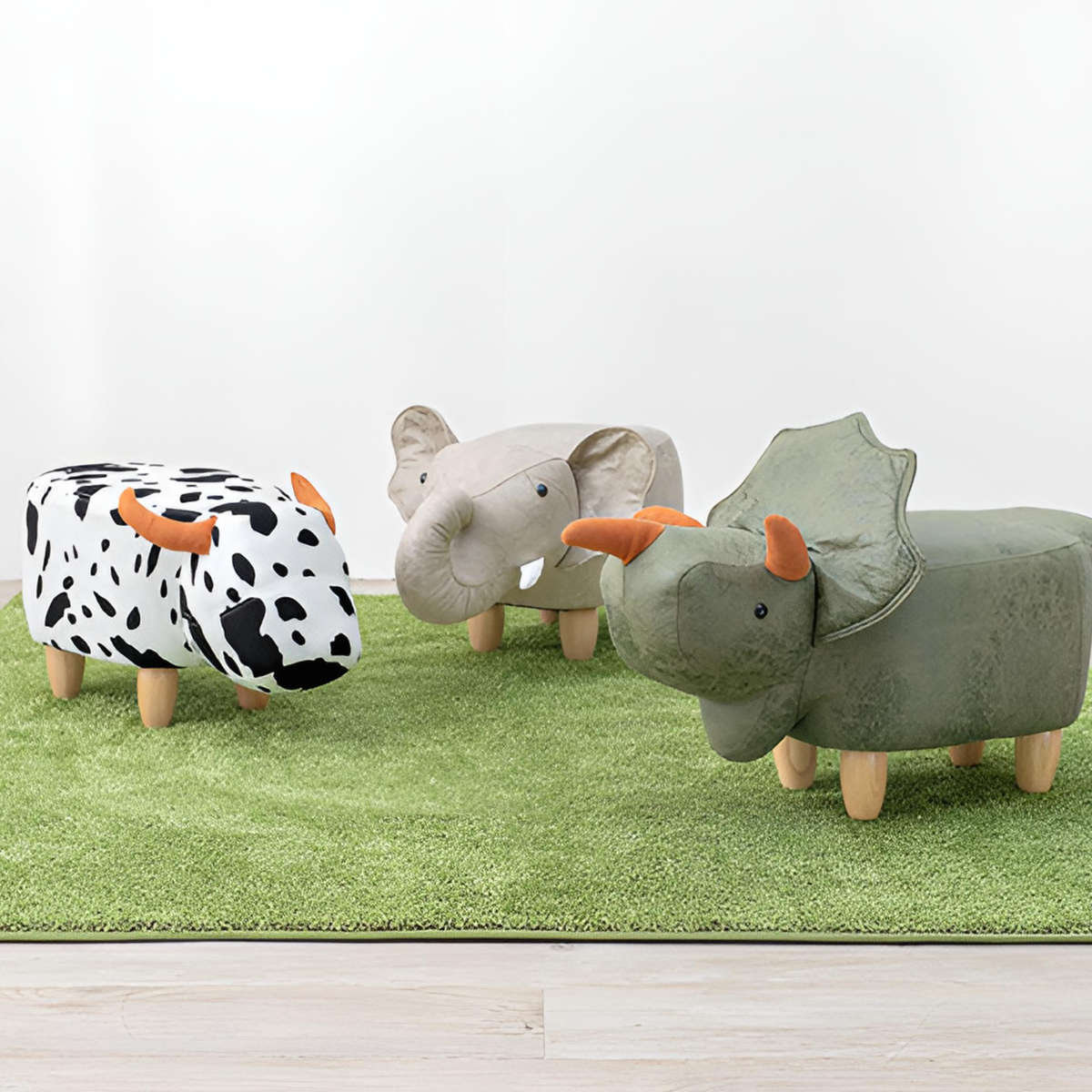 HAGiHARA（萩原） スツール 座面高36cm 木製脚 トリケラトプス