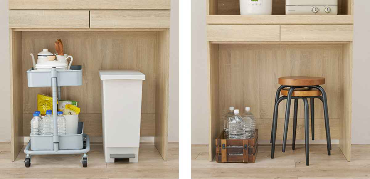 HAGiHARA（萩原） キッチンラック 北欧風 ゴミ箱収納ラック 扉付 幅