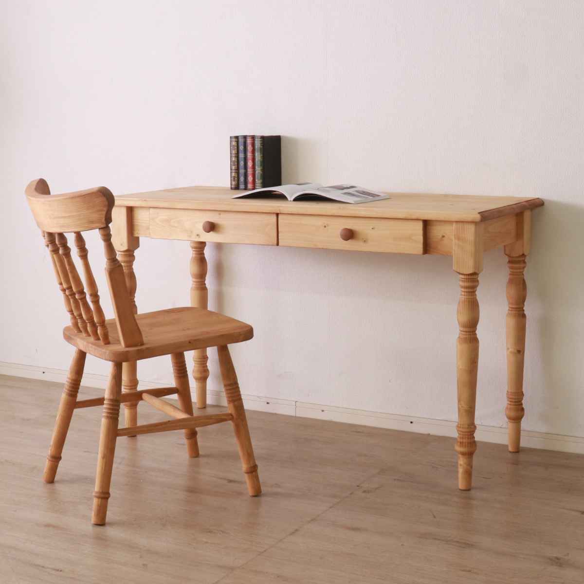 天然木 ローテーブル 引き出し付 マガジンラック カントリー