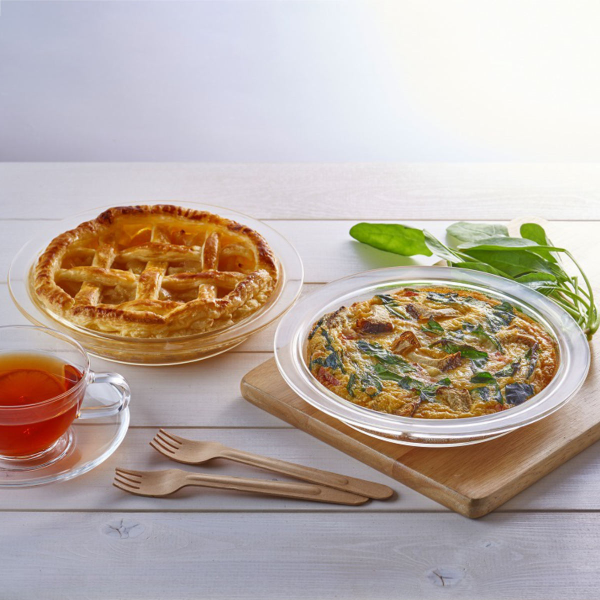 HARIO（ハリオ） パイ皿 20cm 耐熱ガラス 2枚入り （ HARIO 食洗機対応