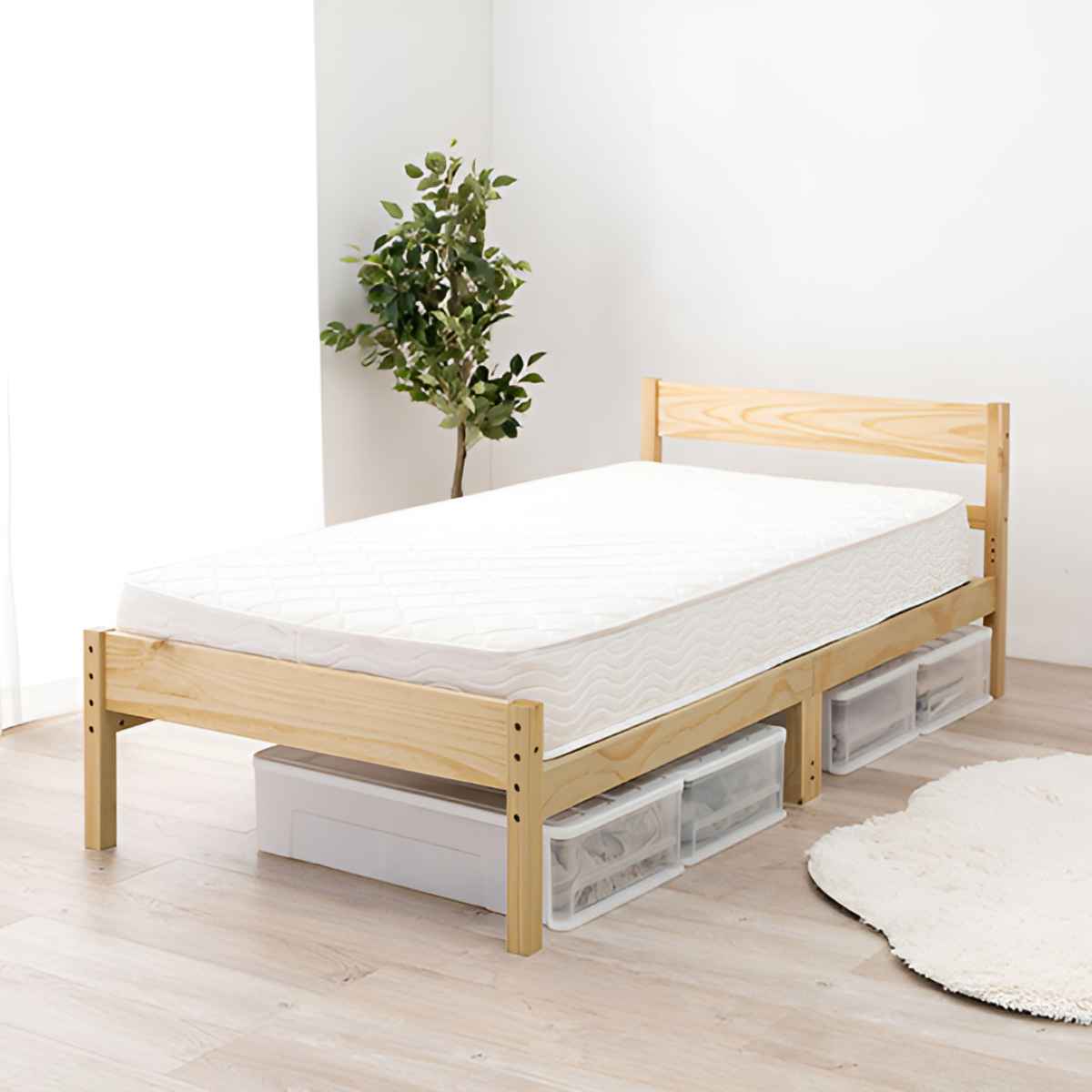 HAGiHARA（萩原） シングルベッド ボンネルコイルマットレスセット