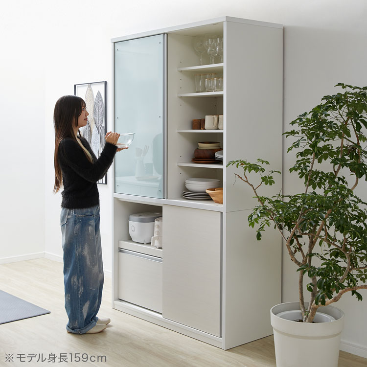 LOWYA（ロウヤ） 食器棚 キャビネット キッチン収納 日本製 国産 大川
