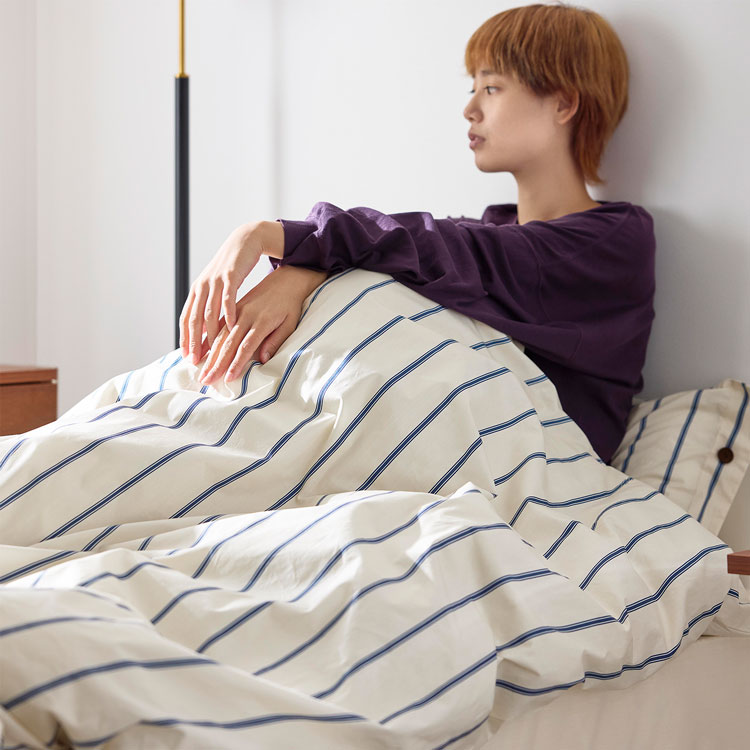 LOWYA（ロウヤ） 寝具カバー セット 2点セット ストライプ シングル 枕