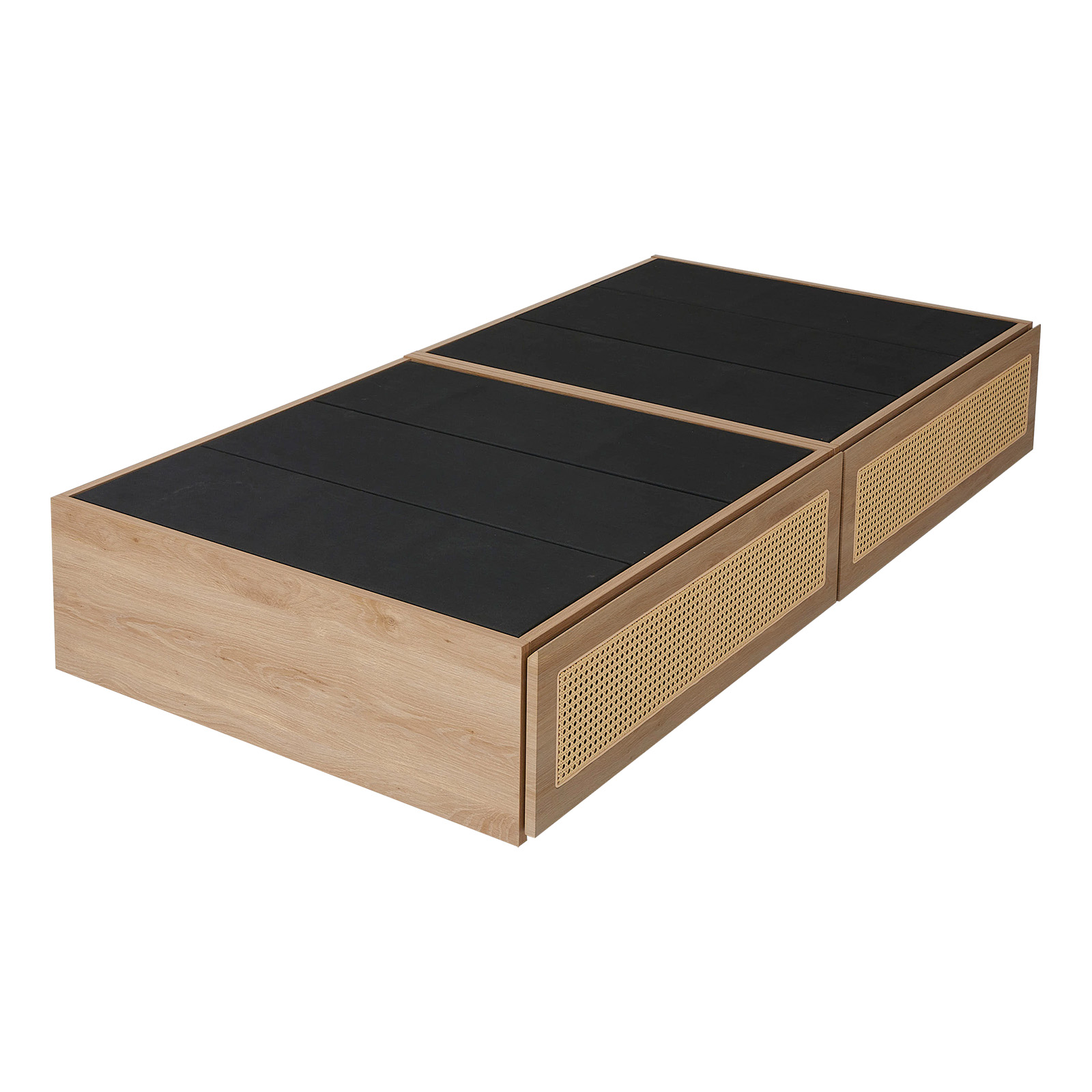 LOWYA（ロウヤ） ベッド ベッドフレーム 収納付き ラタン調 シングル