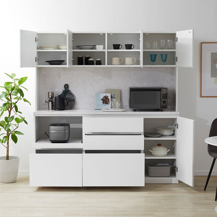 LOWYA（ロウヤ） 食器棚 おしゃれ キッチンボード キッチン収納 国産