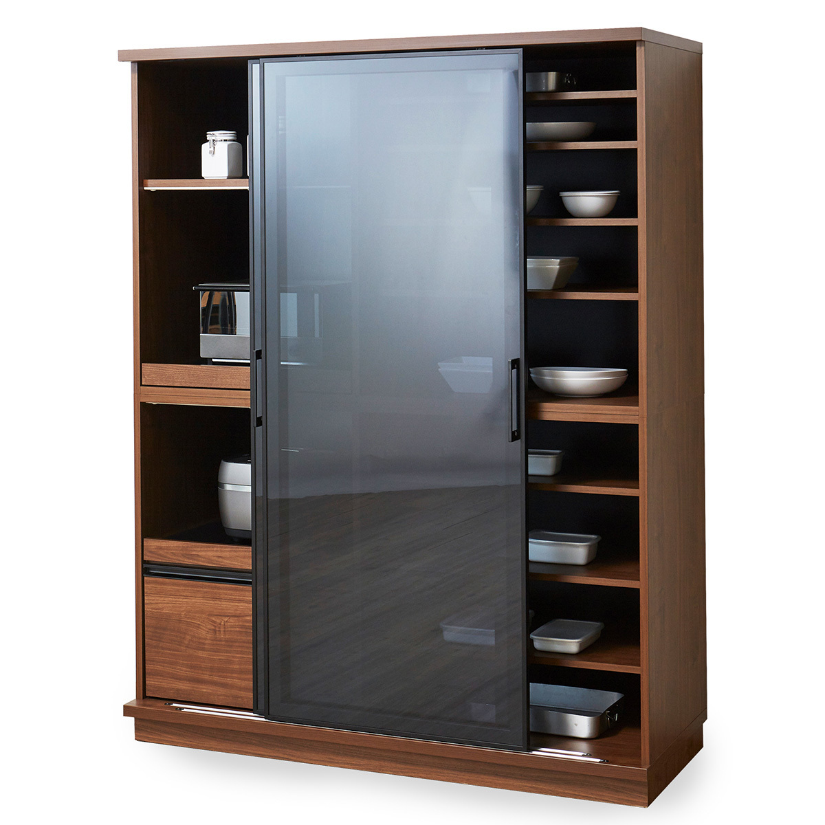 LOWYA（ロウヤ） 食器棚 収納 完成品 おしゃれ 日本製 可動棚 幅140 開