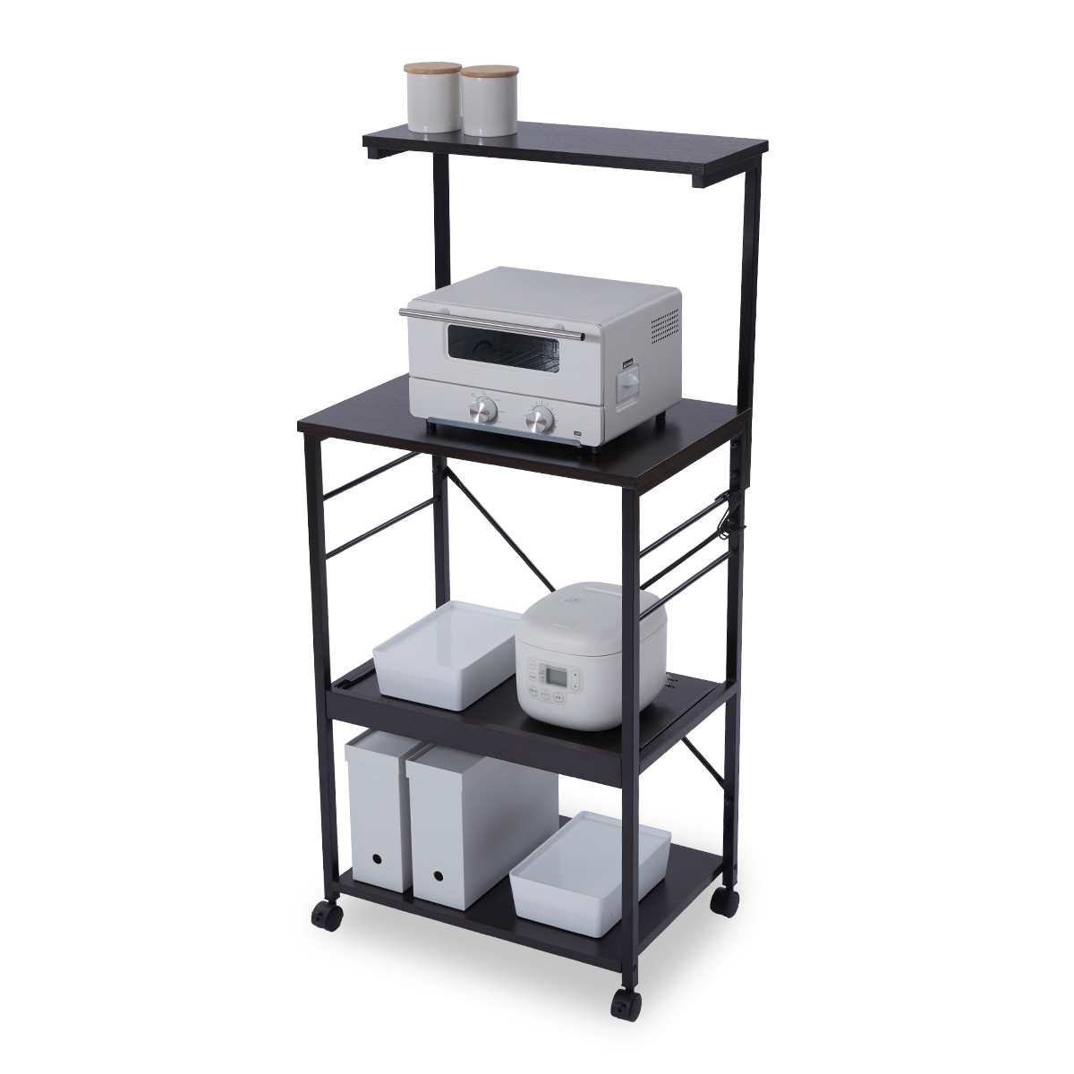 LOWYA（ロウヤ） レンジ台 レンジラック キッチン 収納 キッチンラック