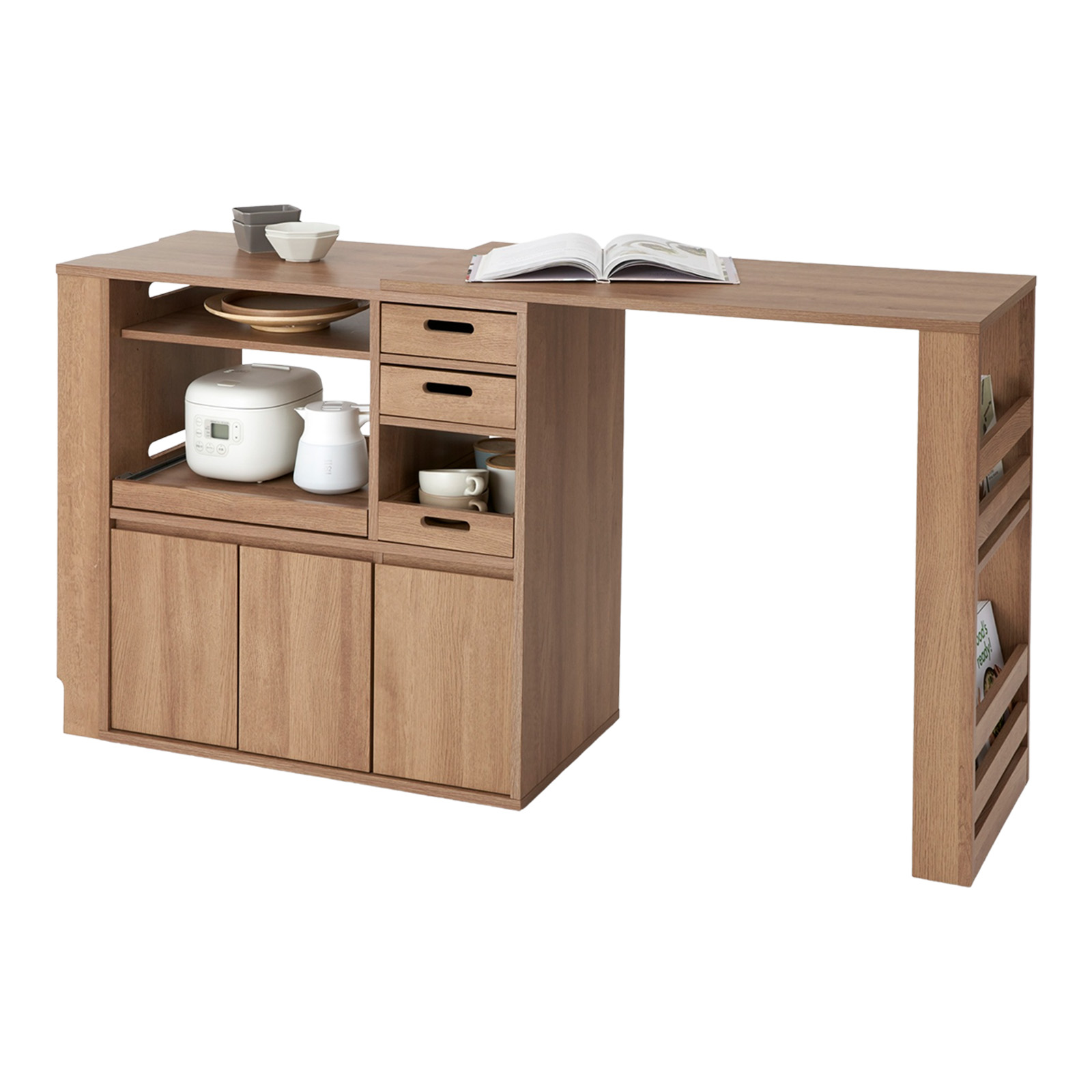 LOWYA（ロウヤ） キッチンカウンター 幅約99cm 約170cm 天板 拡張