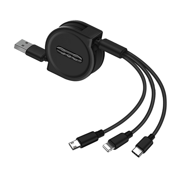 充電ケーブル 3in1 巻き取り 急速充電 iPhone17 Pro Max Type-C