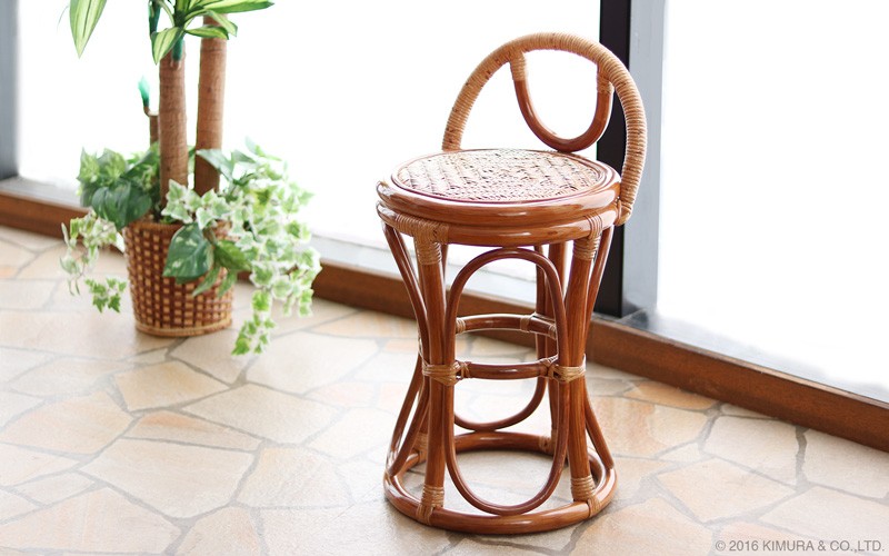 ラタンらくらくスツール 籐の椅子 スツール 腰掛け 脱衣所 脱衣場 玄関
