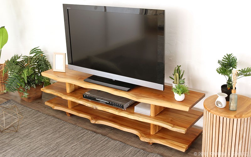 テレビ台 テレビボード 150cm幅 おしゃれ ラック 3段 木製 チーク無垢