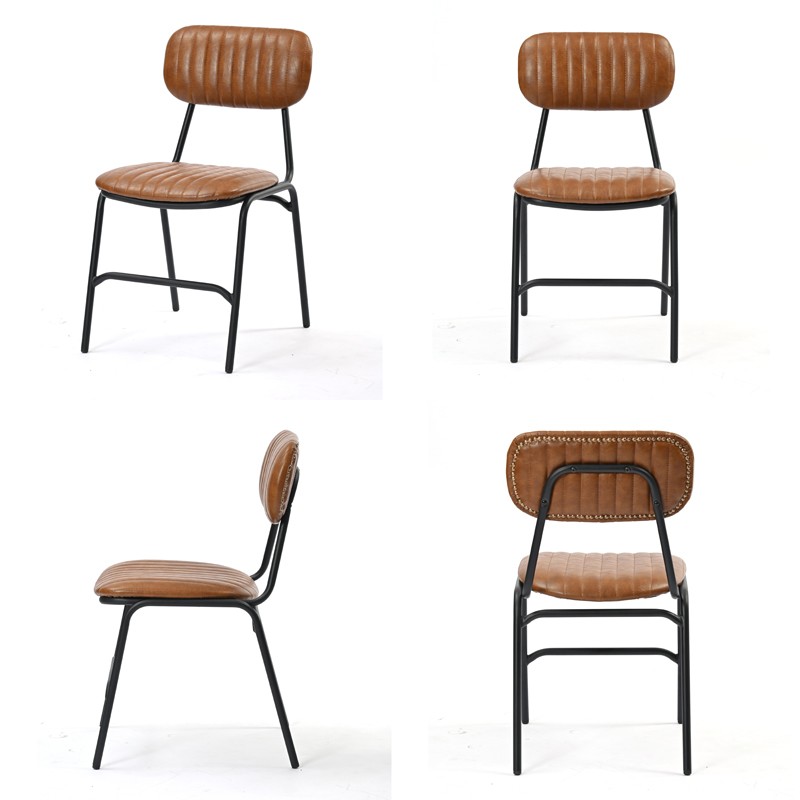 ダイニングチェア アイアン レザー インダストリアル 1脚 KLUB14