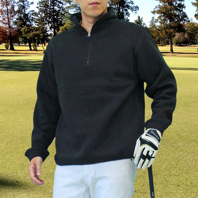 ゴルフウェア メンズ ゴルフ トレーナー 裏起毛 スウェット ハーフ