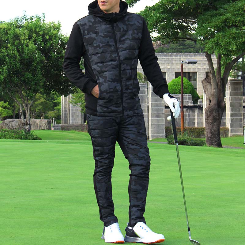 ゴルフウェア セットアップ メンズ 上下セット ダウンジャケット