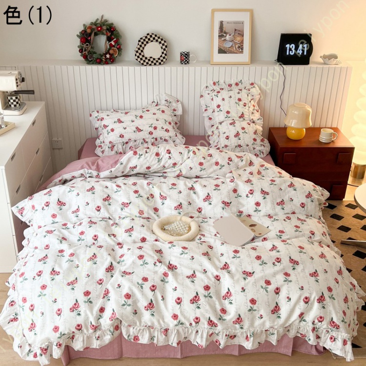 布団カバーセット おしゃれ 掛ふとんカバー ローズ 薔薇柄 シングル