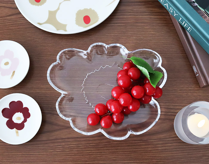 marimekko（マリメッコ） プレート 皿 Unikko shape ウニッコ ガラス