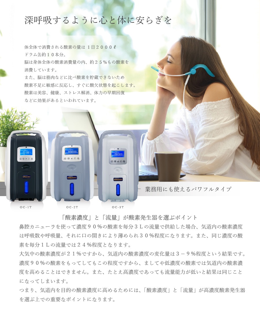 即納】国内組立)高濃度酸素発生器1Lタイプ MINI(ミニ)OC-1T【日祝も休