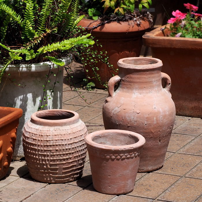 テラコッタ 鉢 プランター 植木鉢 素焼き鉢 大型 丸型 深型 陶器