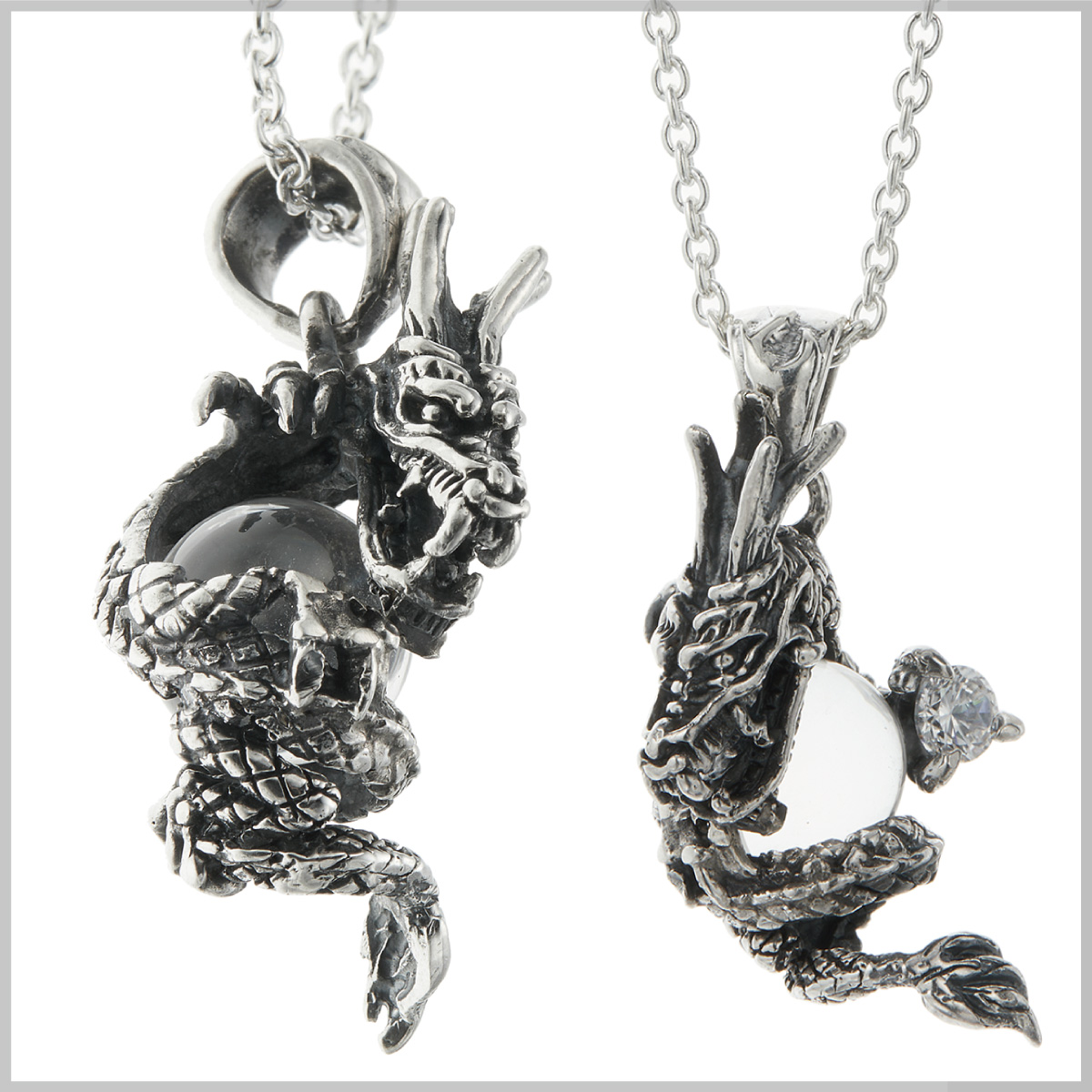 ネックレス ペンダント メンズ シルバー925 龍 ドラゴン 水晶