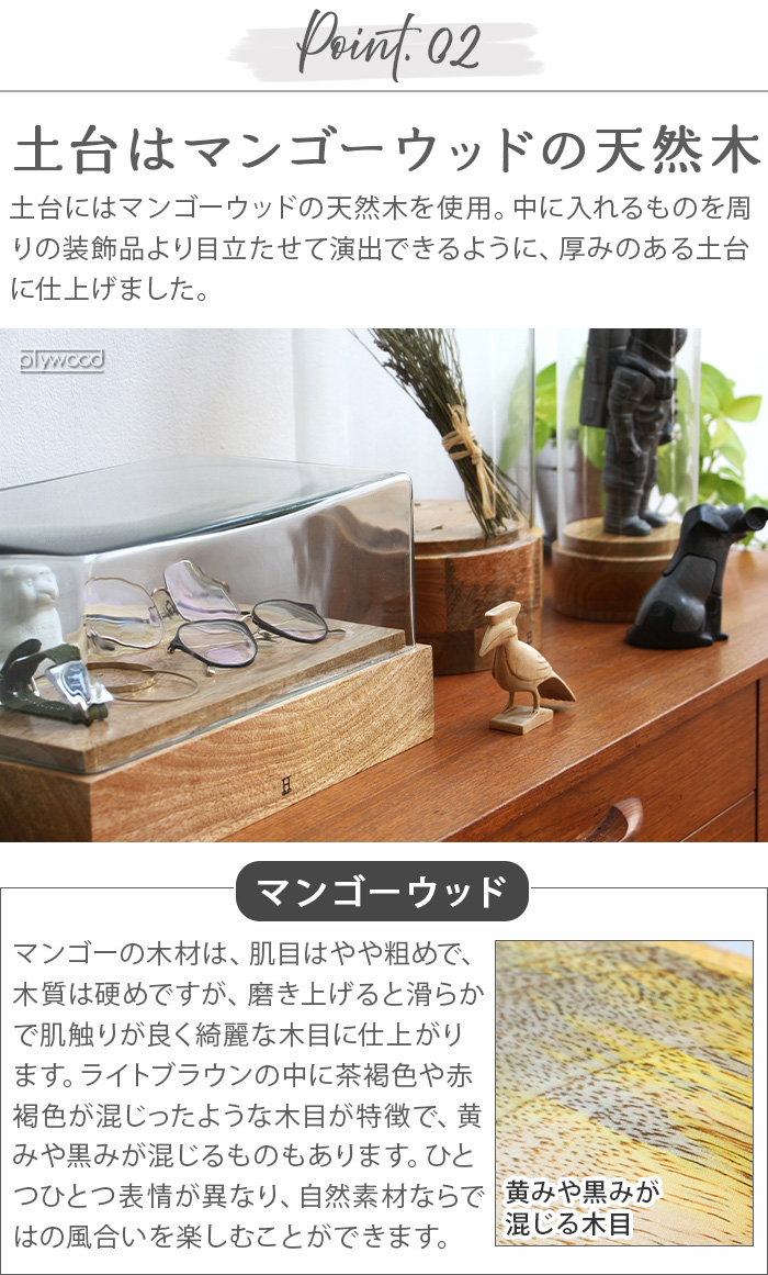 DETAIL（ディテール） ショーケース ディスプレイケース 木製 ガラス