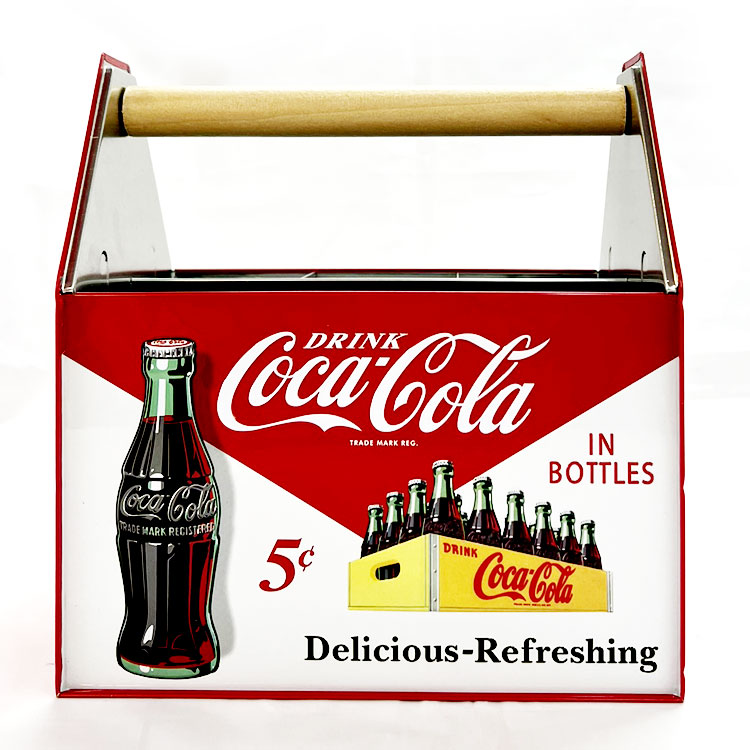 コカ・コーラ 木 ハンドルキャディ キャリーケース コカコーラ ブリキ