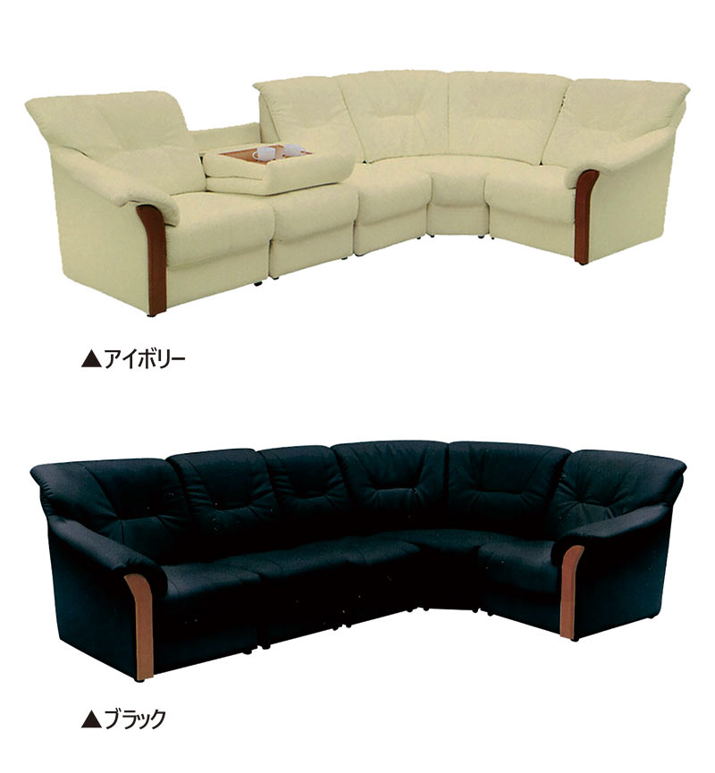 コーナーソファ L字 5人掛け テーブル付き 合皮レザー : 家具通販