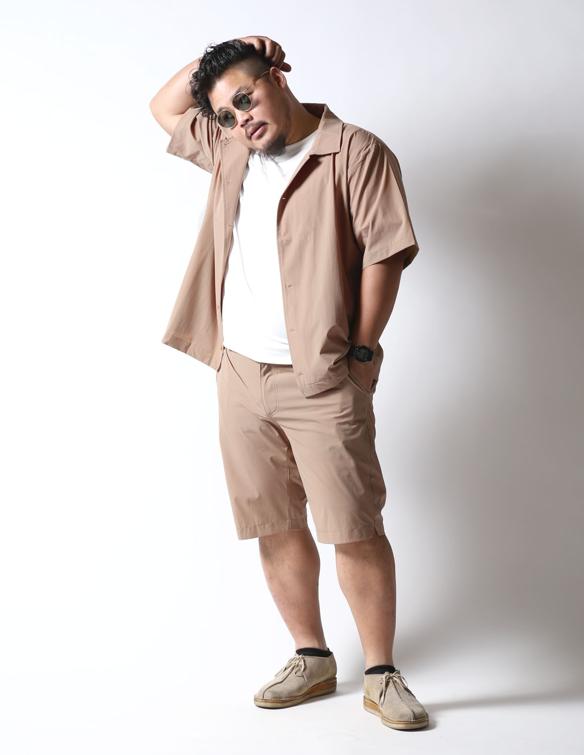 大きいサイズ メンズ 上下セット セットアップ 無地 ハーフパンツ 半袖