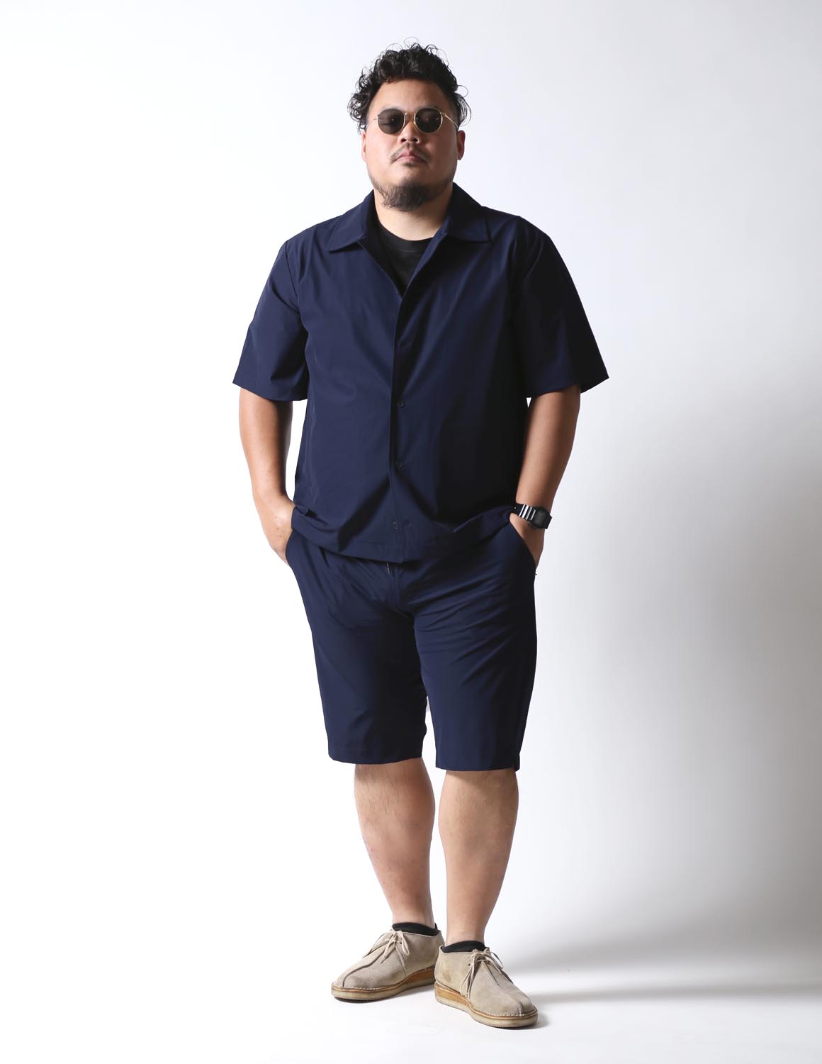 大きいサイズ メンズ 上下セット セットアップ 無地 ハーフパンツ 半袖