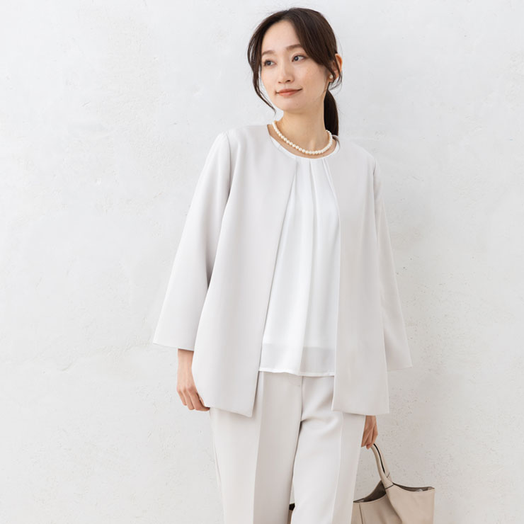 パンツ スーツ セットアップ レディース (S〜LL)ダブルクロス