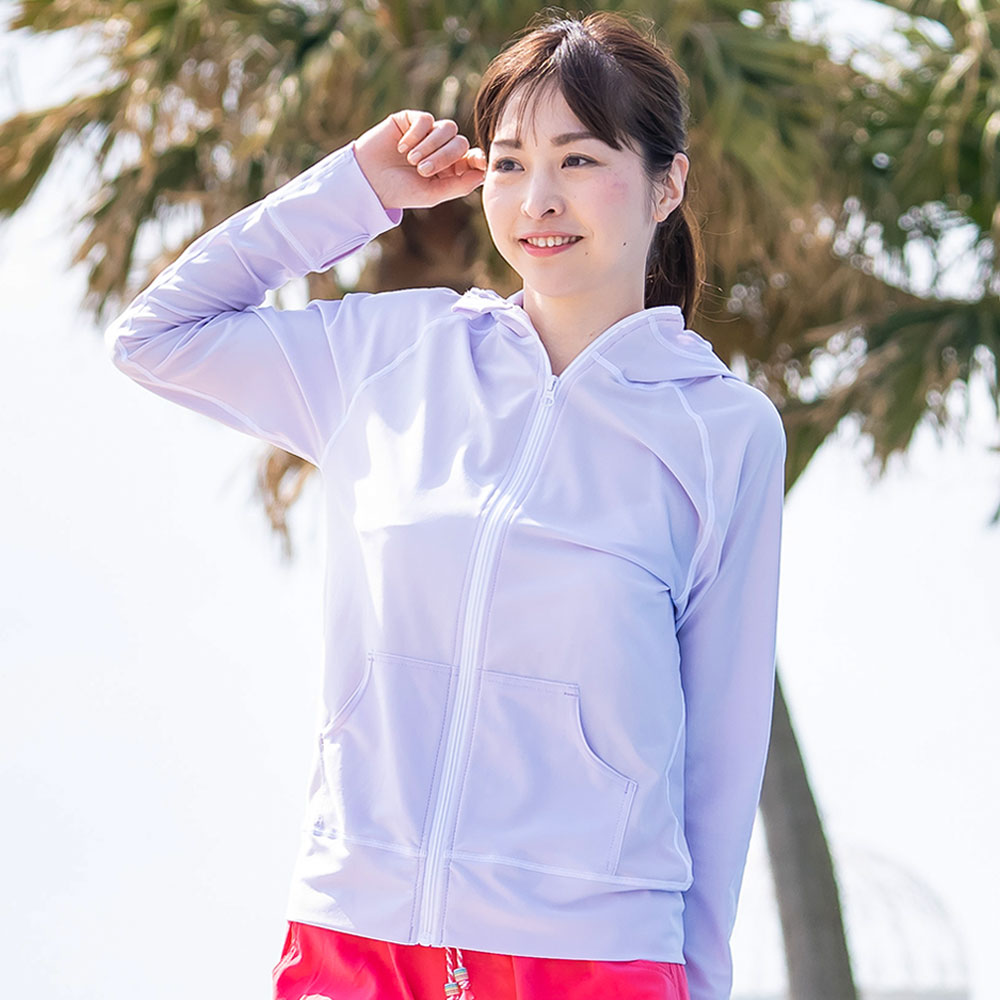 ラッシュガード レディース パーカー 水着用 長袖 体型カバー UV