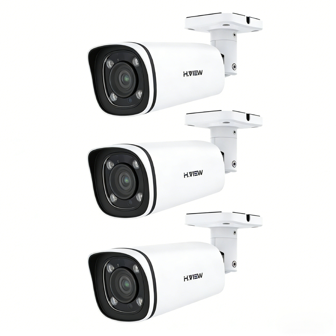 H.VIEW 防犯カメラ 屋内外兼用 800万画素 5X光学ズーム 監視現場カメラ