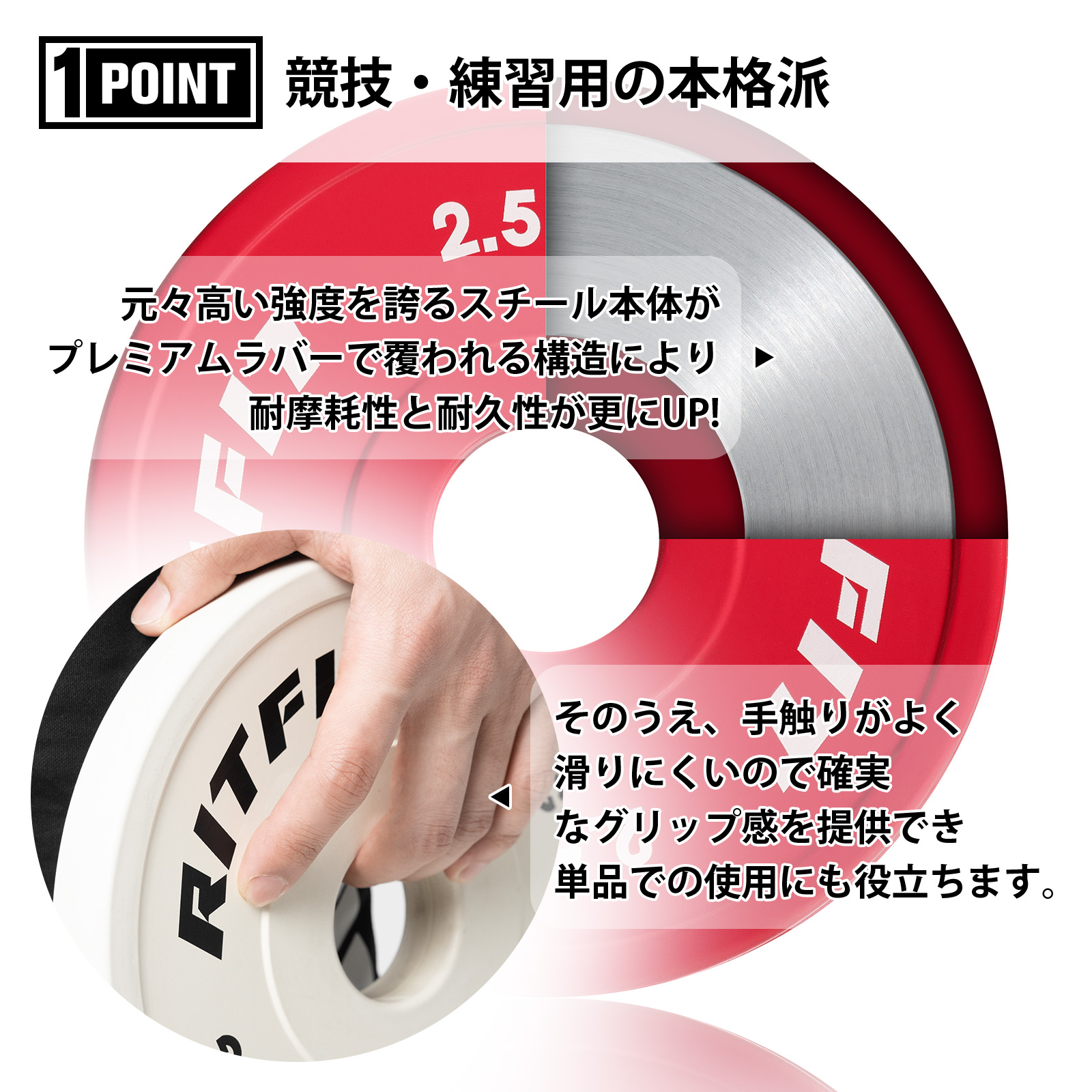 RITFIT 競技用バーベルプレートセット 高精度 ウェイトプレート