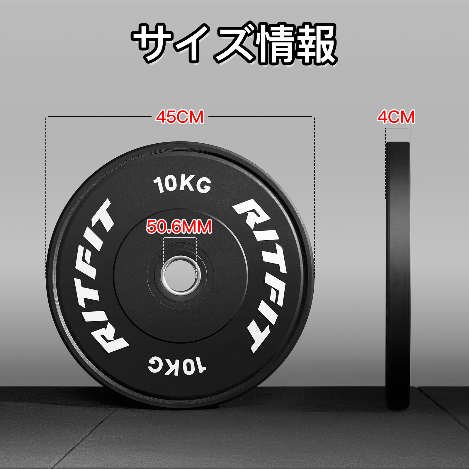 RITFIT バーベルプレート ダンベルプレート ラバープレート