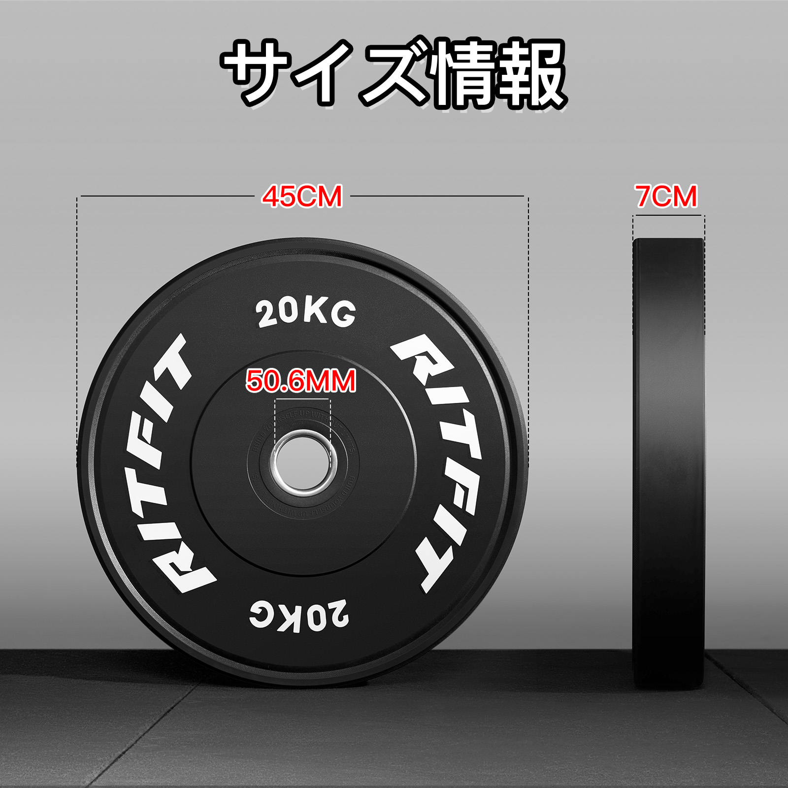 RITFIT バーベルプレート ダンベルプレート ラバーコーティング