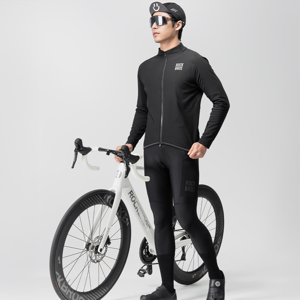ROCKBROS サイクルウェア 長袖 ジャケット 裏起毛 フリース 立体縫製
