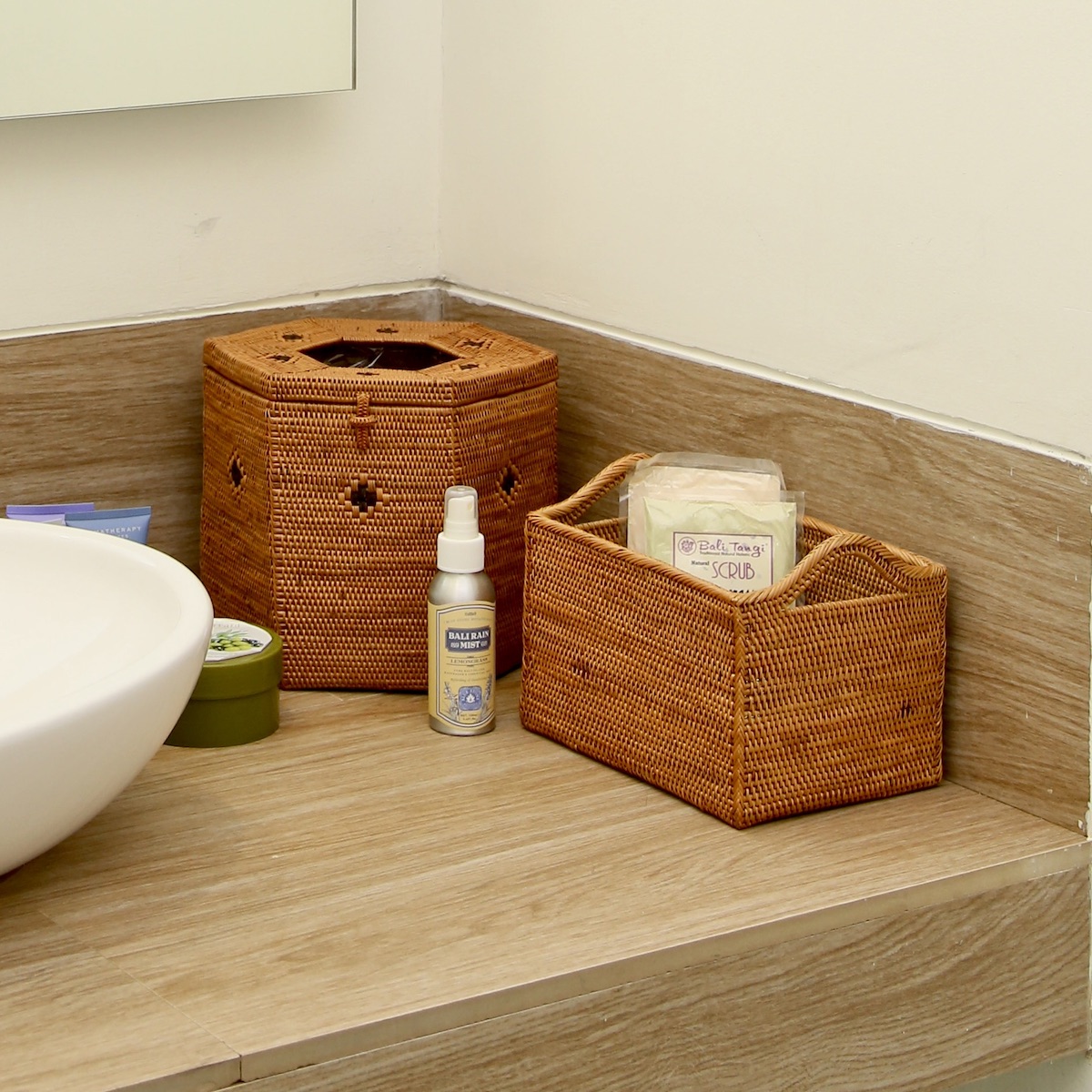 アタ製品 アタ雑貨 アタ 編まれた 四角 小物入れ 蓋無し CDボックス