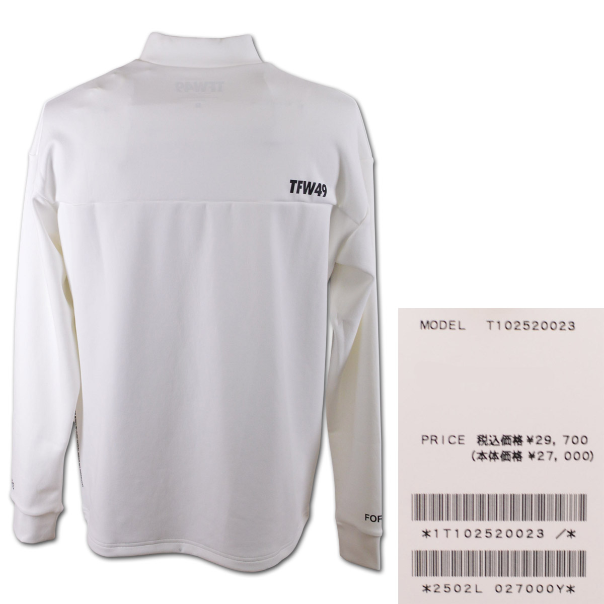 TFW49 長袖ハイネックシャツ ゴルフウェア メンズ モックネック 秋冬用