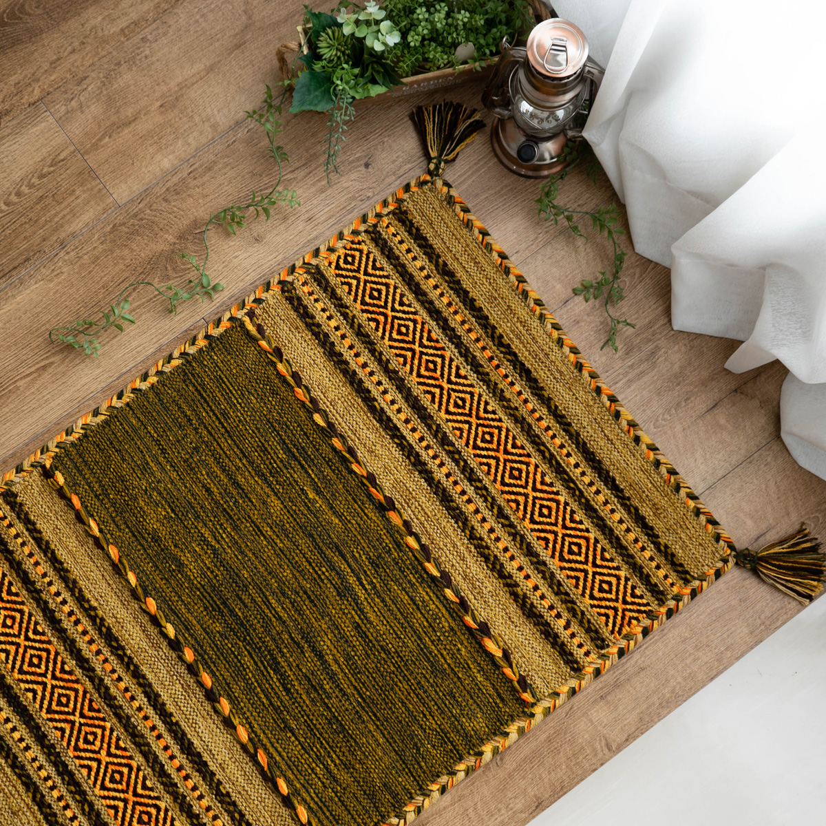 サヤンサヤン 玄関マット 120 キリム 室内 屋内 70×120 ラグ
