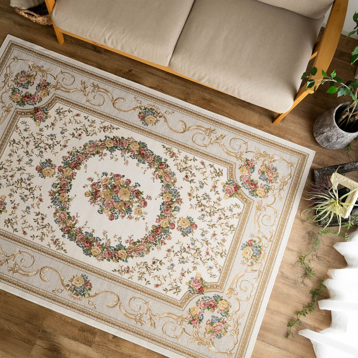 サヤンサヤン ラグ 6畳 カーペット ゴブラン織 ベルギー 絨毯 240x330