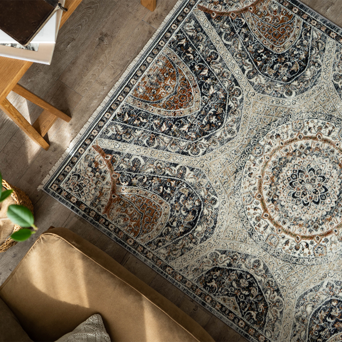 サヤンサヤン ラグ オリエンタル柄 約 3畳 ペルシャ 絨毯 ラグマット