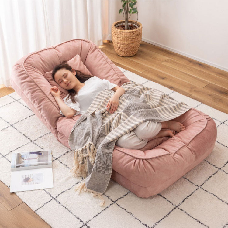 くすみカラー ソファベッド ソファ 奥行165cm クッション付属