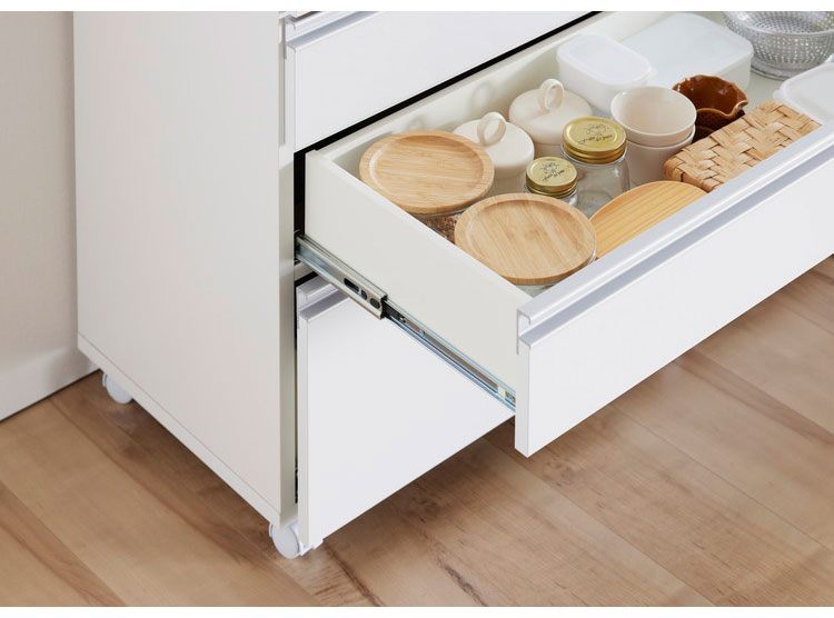 キッチンカウンター 間仕切り ステンレス天板 幅120 完成品 国産 背面