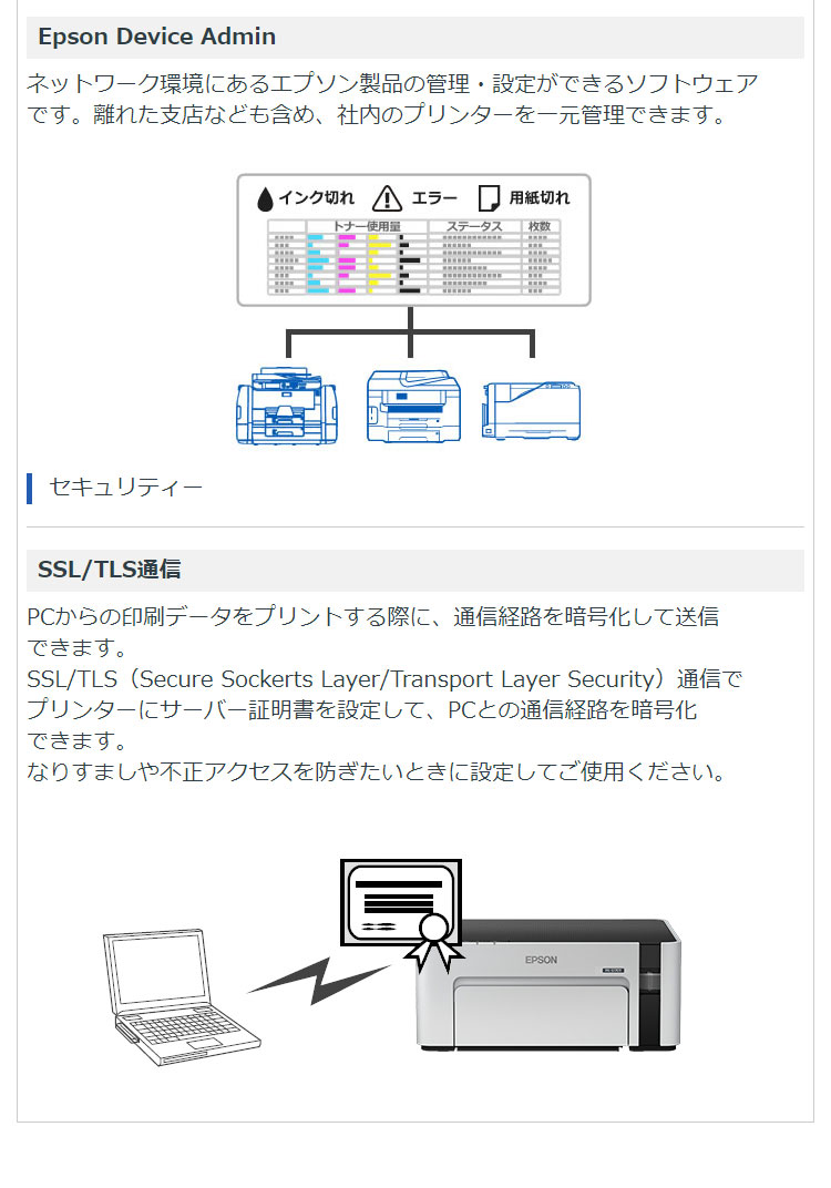 エプソン A4モノクロインクジェットプリンター エコタンク PX-S170T