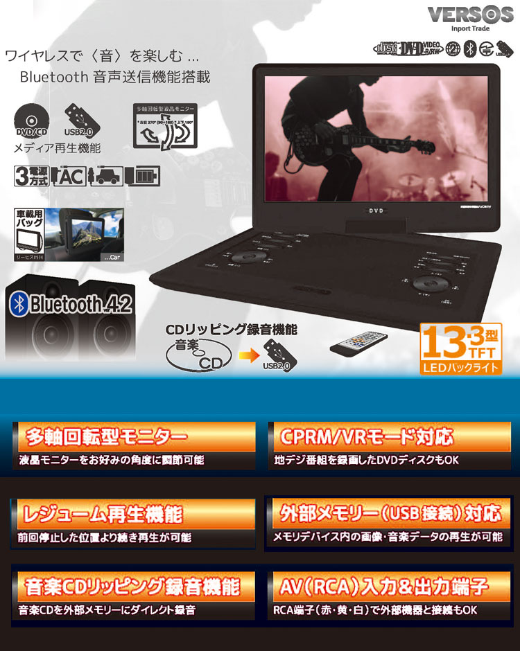 DVDプレーヤー ポータブル ポータブルDVDプレイヤー CDプレーヤー