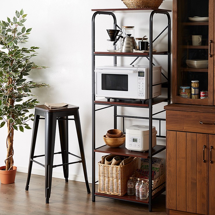 レンジラック コンセント ハイタイプ 幅55 高さ160 スライド棚 大型