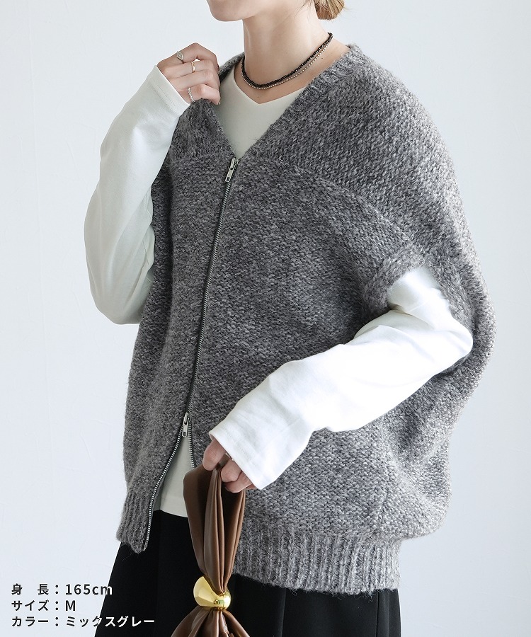 reca（レカ） ダブルジップニットベスト dec-ch-2026 レディース