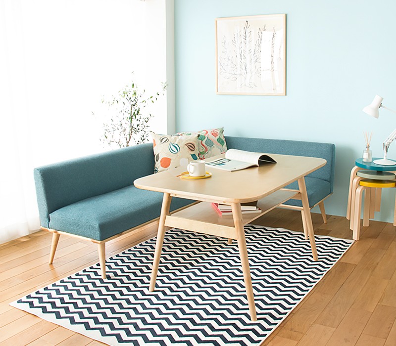 puri/ブラウン/ブルー/リトルプレス/開梱設置付（大川）｜家具